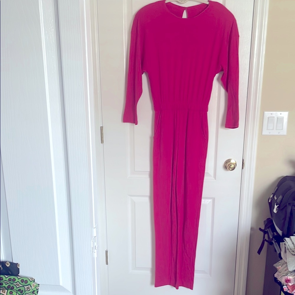 Vintage Made in USA Saint Germain Paris Pink Comfy Jumpsuit Romper